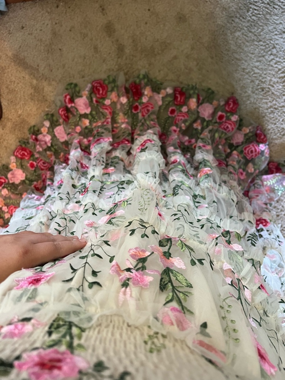 JessaKae Cream Rose Maxi Dress Sz 2X (3x, 4x) - Picture 14 of 17